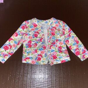 Girl’s Mayoral Floral jacket size 18 months pink white